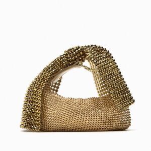 ZARA MINI BOW GOLDEN BAG